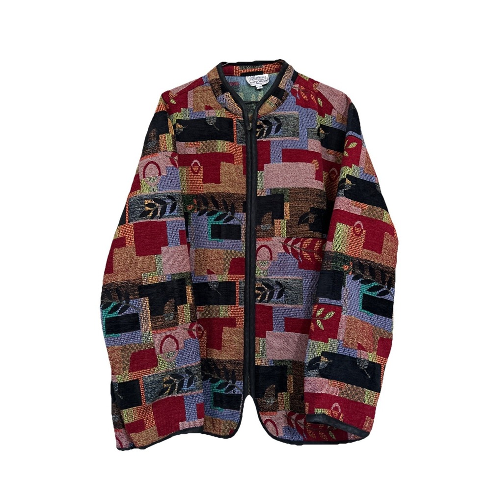VTG Tradition Country Collection‎ Plus 24W Tapestry Zip Up Jacket Multicolour